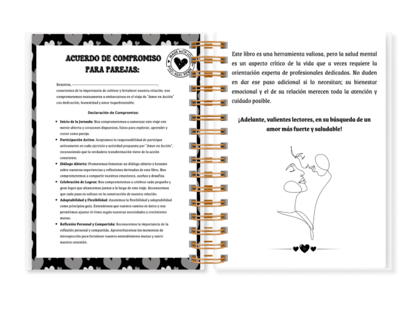 Portada del libro "Amor en Acción", una guía práctica para parejas con ejercicios y reflexiones para fortalecer la conexión y mejorar la comunicación.
